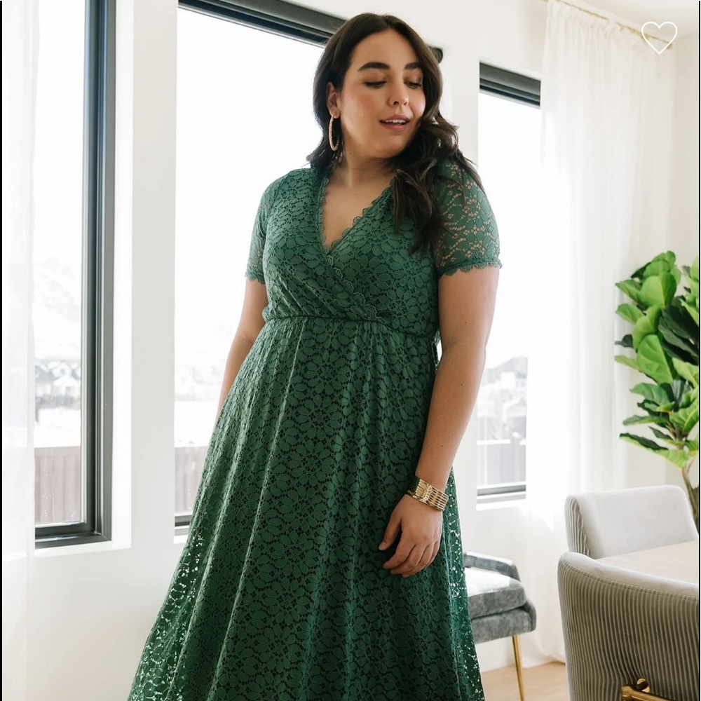 Baltic Born Venice Lace Maxi dress Evergreen